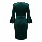 Kaleidoscope Green Velvet Bell-Sleeve Cocktail Dress UK 16