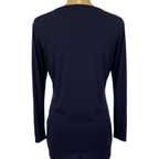 Kapalua Navy Jersey Cowl Neck Top UK 12/14