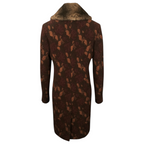 Karen Millen Vintage Floral Brocade Faux Fur Collar Coat UK 8