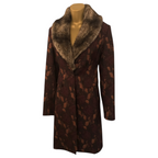 Karen Millen Vintage Floral Brocade Faux Fur Collar Coat UK 8