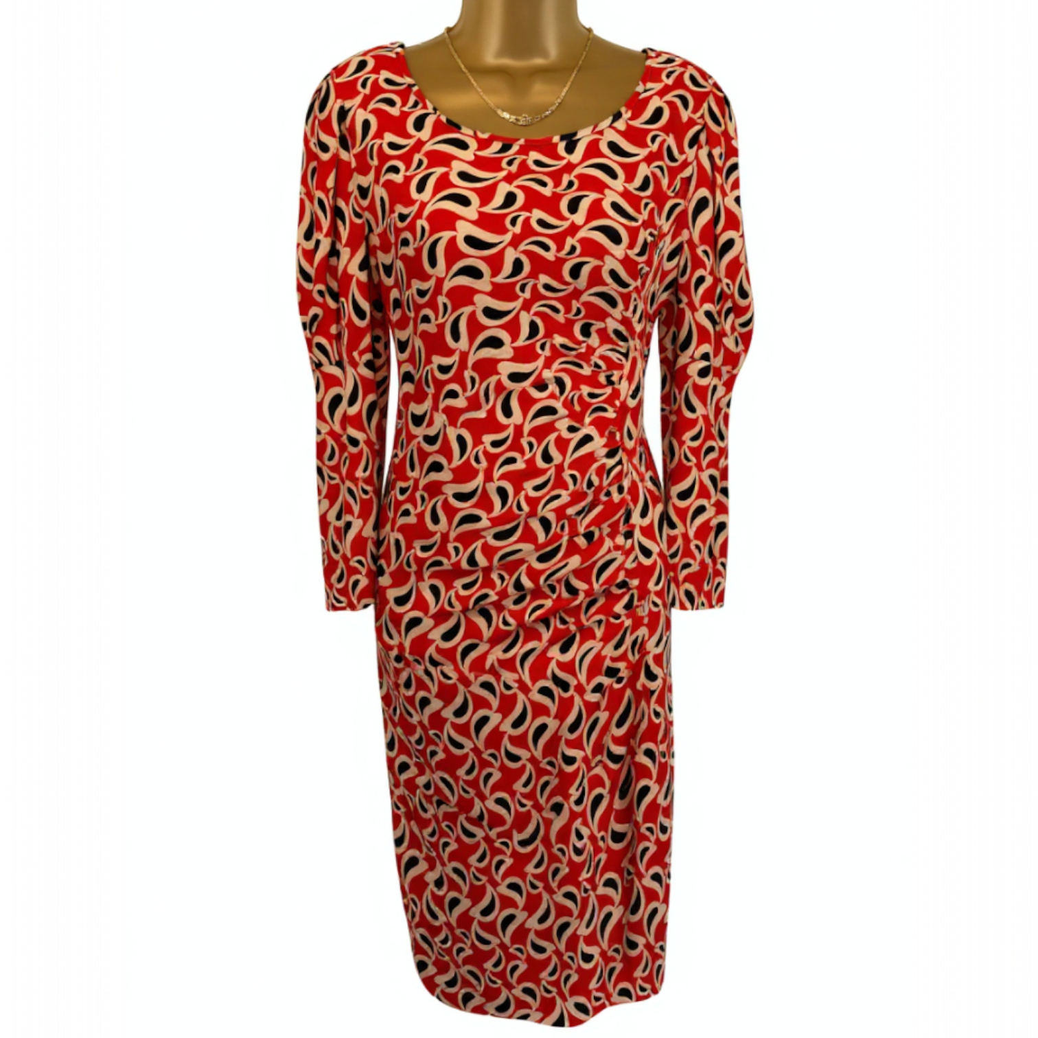 Kate Cooper Red Ruched Stretch Jersey Dress UK 14