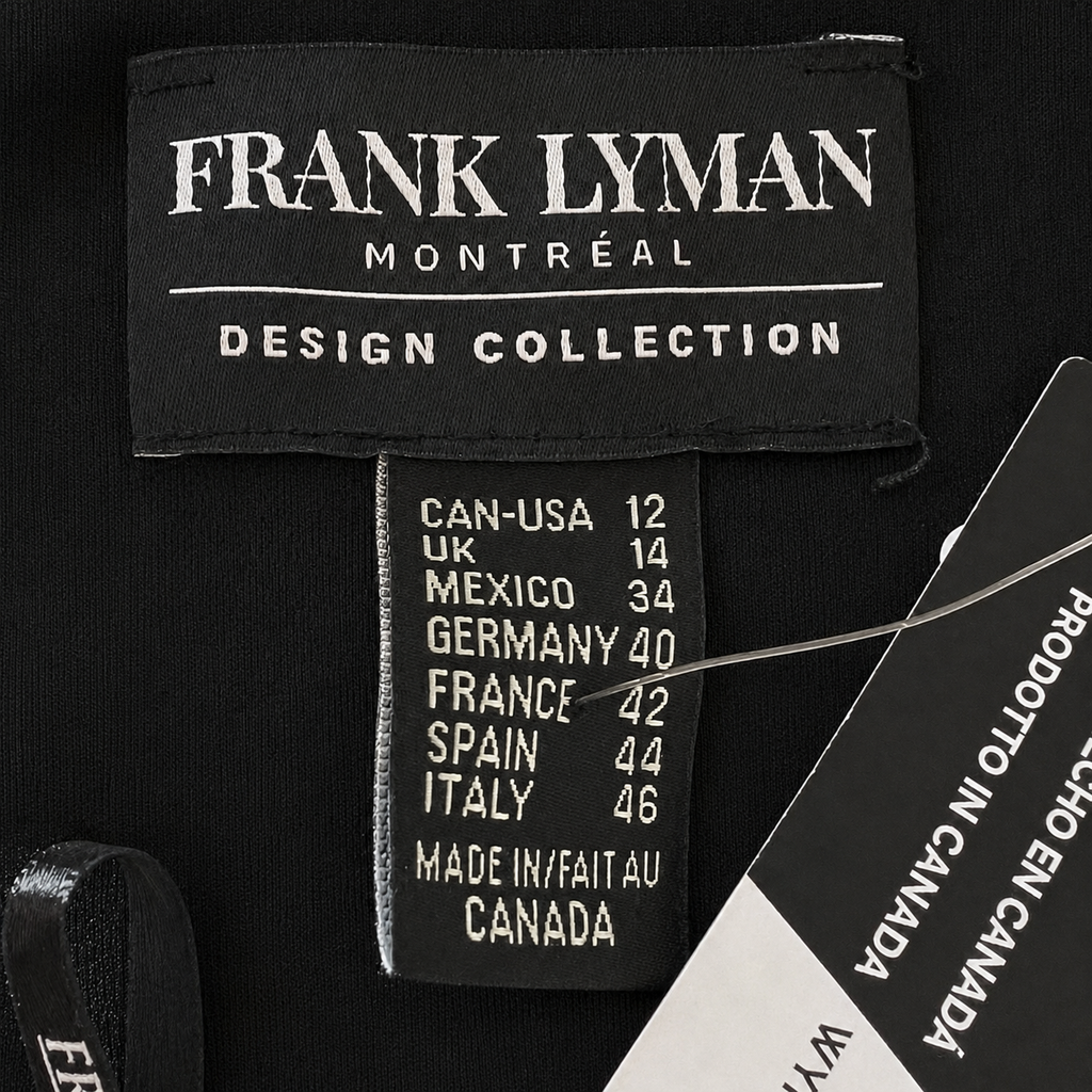 Frank Lyman Black & Yellow Palm Leaf Dress UK 14