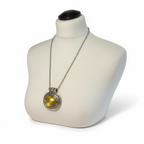 Vintage Lemon Quartz Large Pendant Necklace