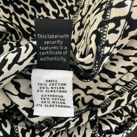 Diane Von Furstenberg Monochrome Cotton Snake Dress US 4 UK 8