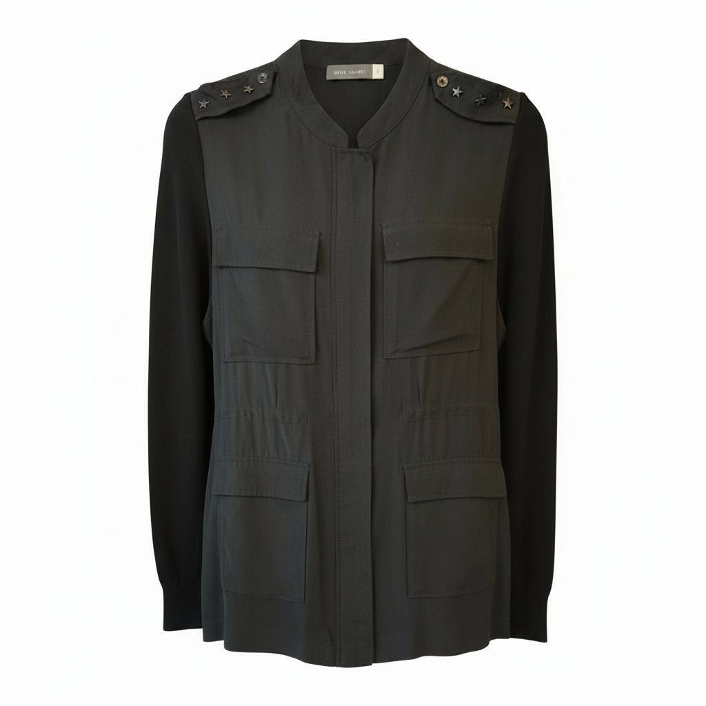 Mint Velvet Black Utility Long Sleeve Shirt Jacket UK 14