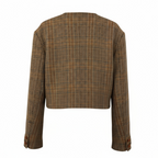 Mondi Vintage Brown Wool Check Tweed Box Jacket 1980's UK 8