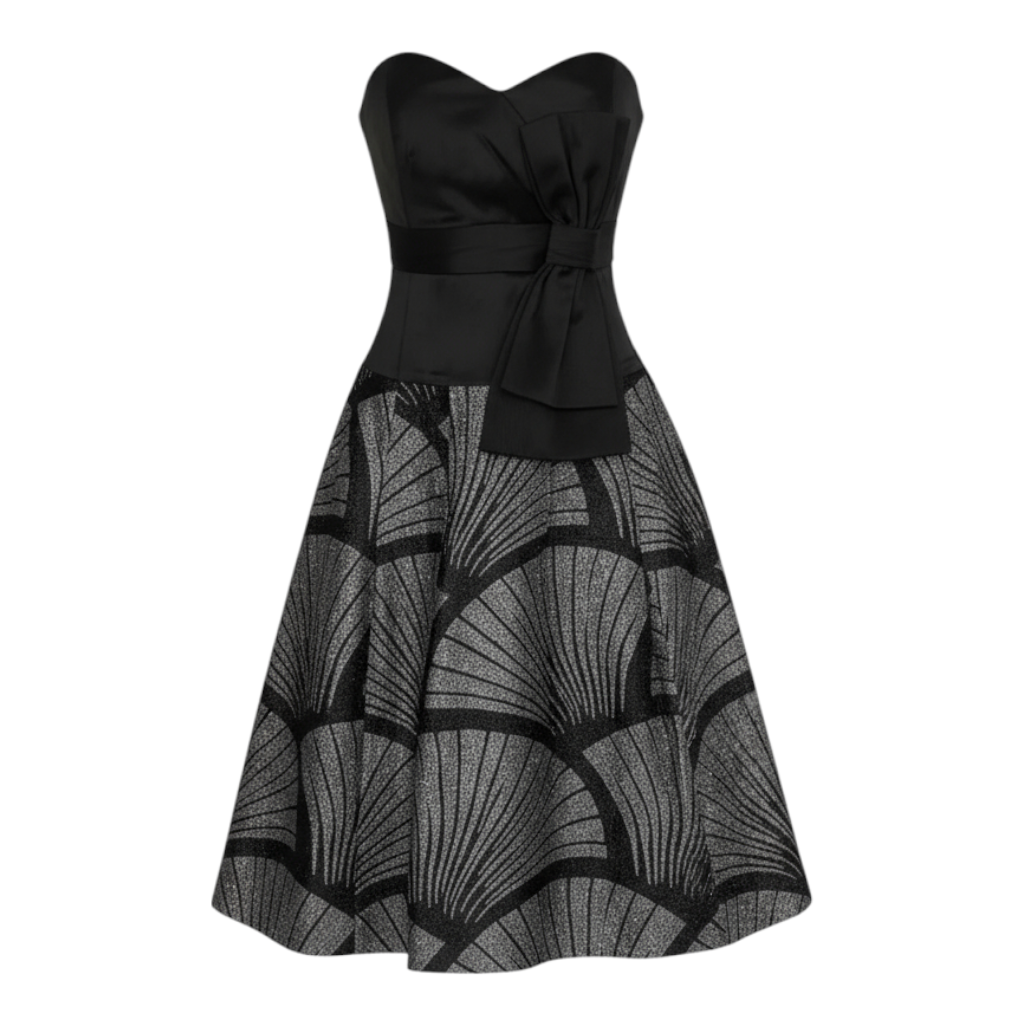 Monsoon Vintage Deco Avant Silver Fan Dress UK 10/12