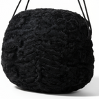 1960s Vintage Astrakhan Wool Muff with Rope Handles