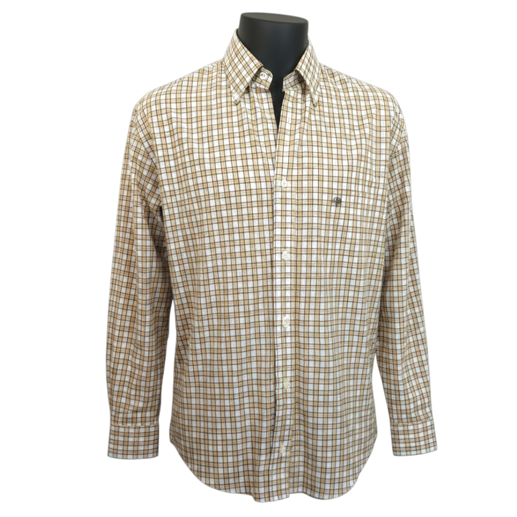 Mulberry Blue Yellow Cotton Check Shirt 44" Chest