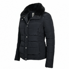 New Look Black Quilted Fur Collared Puffer Jacket UK 12