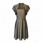 Paddy Campbell Vintage Silver Grey Silk Dress Suit UK 12