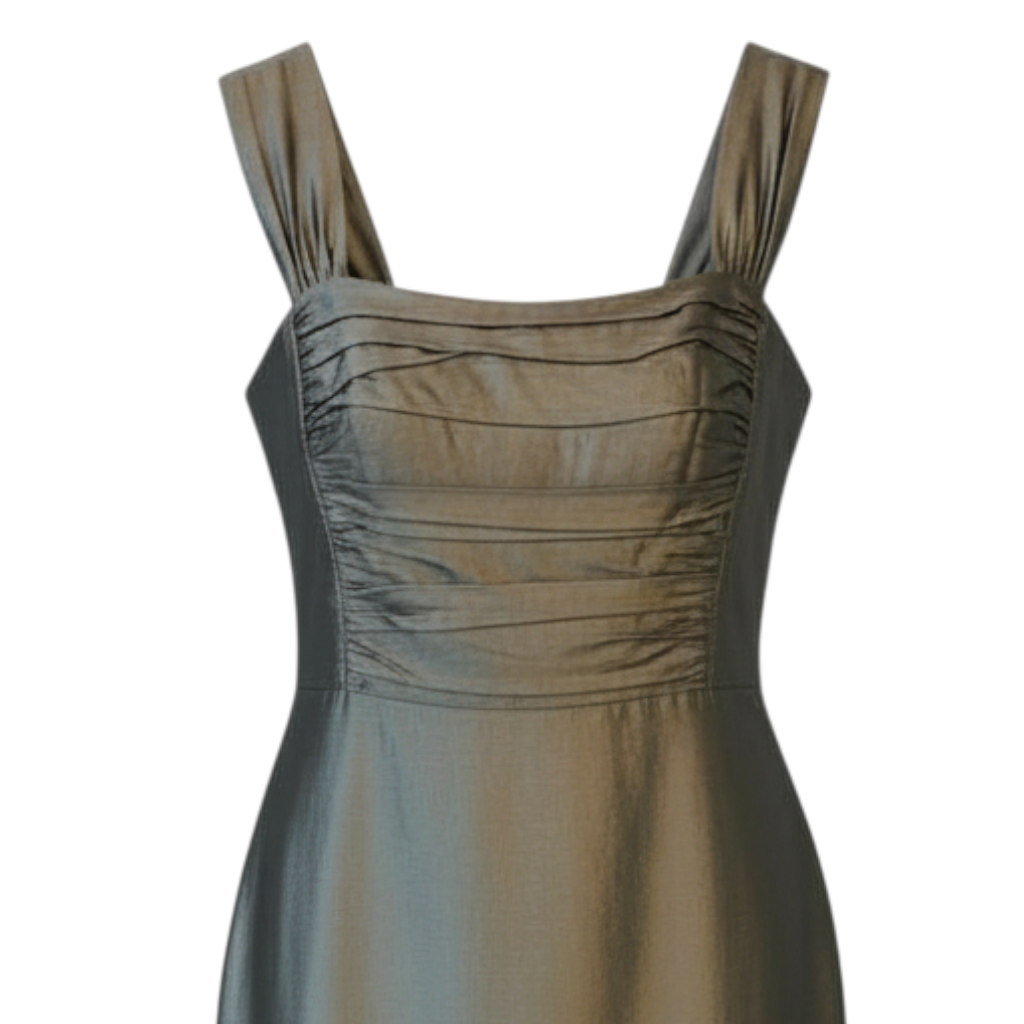 Paddy Campbell Vintage Silver Grey Silk Dress Suit UK 12