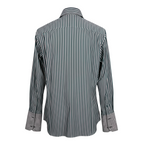 Paul Smith Blue & White Striped Double Cuff Shirt Size M