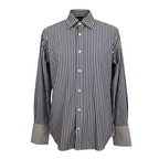 Paul Smith Blue & White Striped Double Cuff Shirt Size M