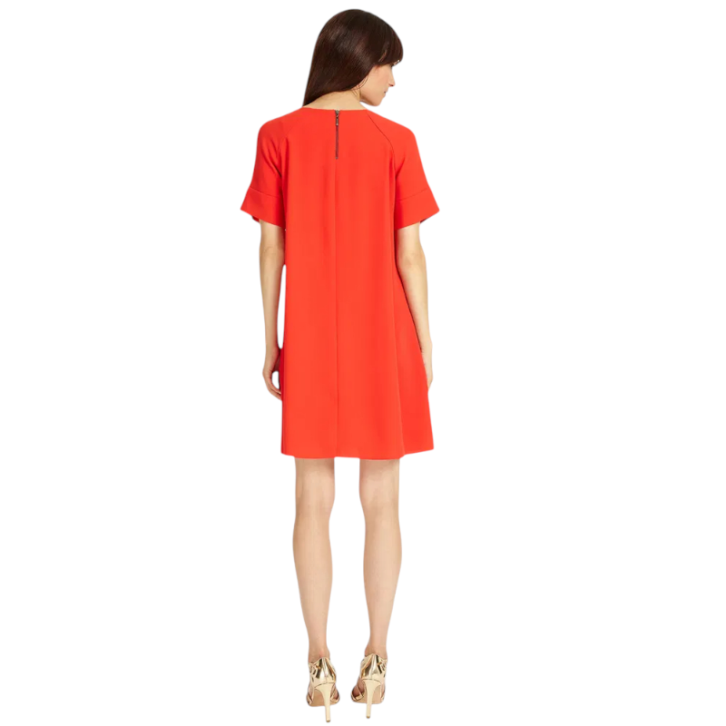Phase Eight Zelda Red Orange Crepe Dress UK 12