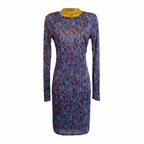 Primrose Park Blue & Claret Silky Dress UK 8