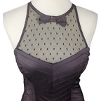 Karen Millen Brown Taffeta Bubble Hem Dress UK 8