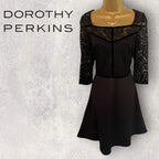 Dorothy Perkins Black Lace Dress UK 10