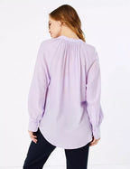 M&S Collection Pale Lilac Smock Neck Blouse UK 8