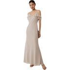 Coast Cream Chiffon Cold Shoulder Maxi Dress UK 12