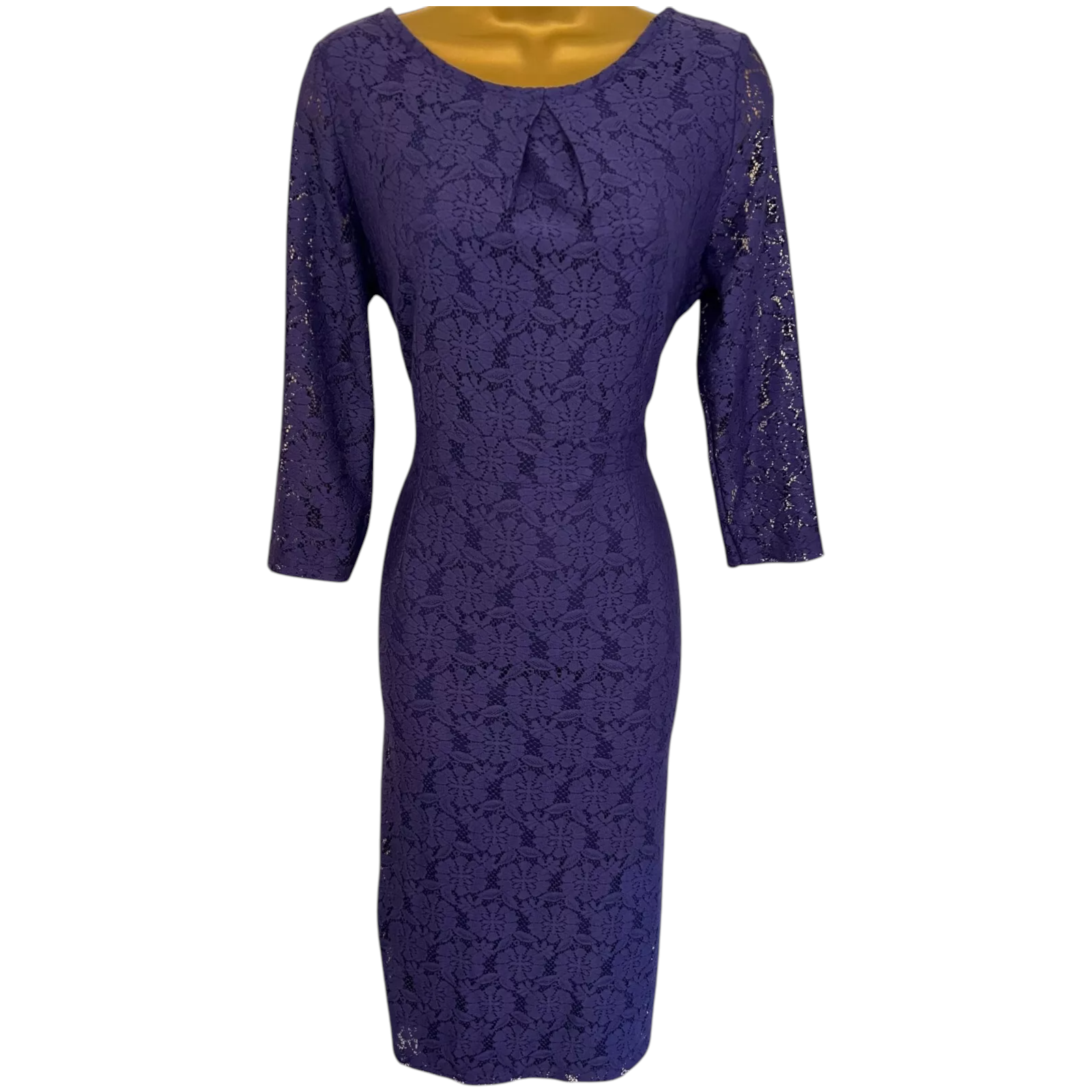 Dorothy Perkins Purple Lace Midi Occasion Dress UK 14