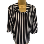 James Lakeland Black & Ivory Striped Top UK 12