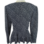 Fink Modell Vintage Navy & Ivory Floral Peplum Jacket UK 8