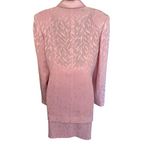 Ronald Joyce Vintage 1990's Baby Pink Silky Skirt Suit UK 14