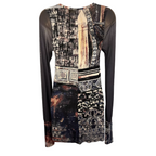 Save The Queen Grey Silky Sheer Long Sleeve Long Top UK 12/14