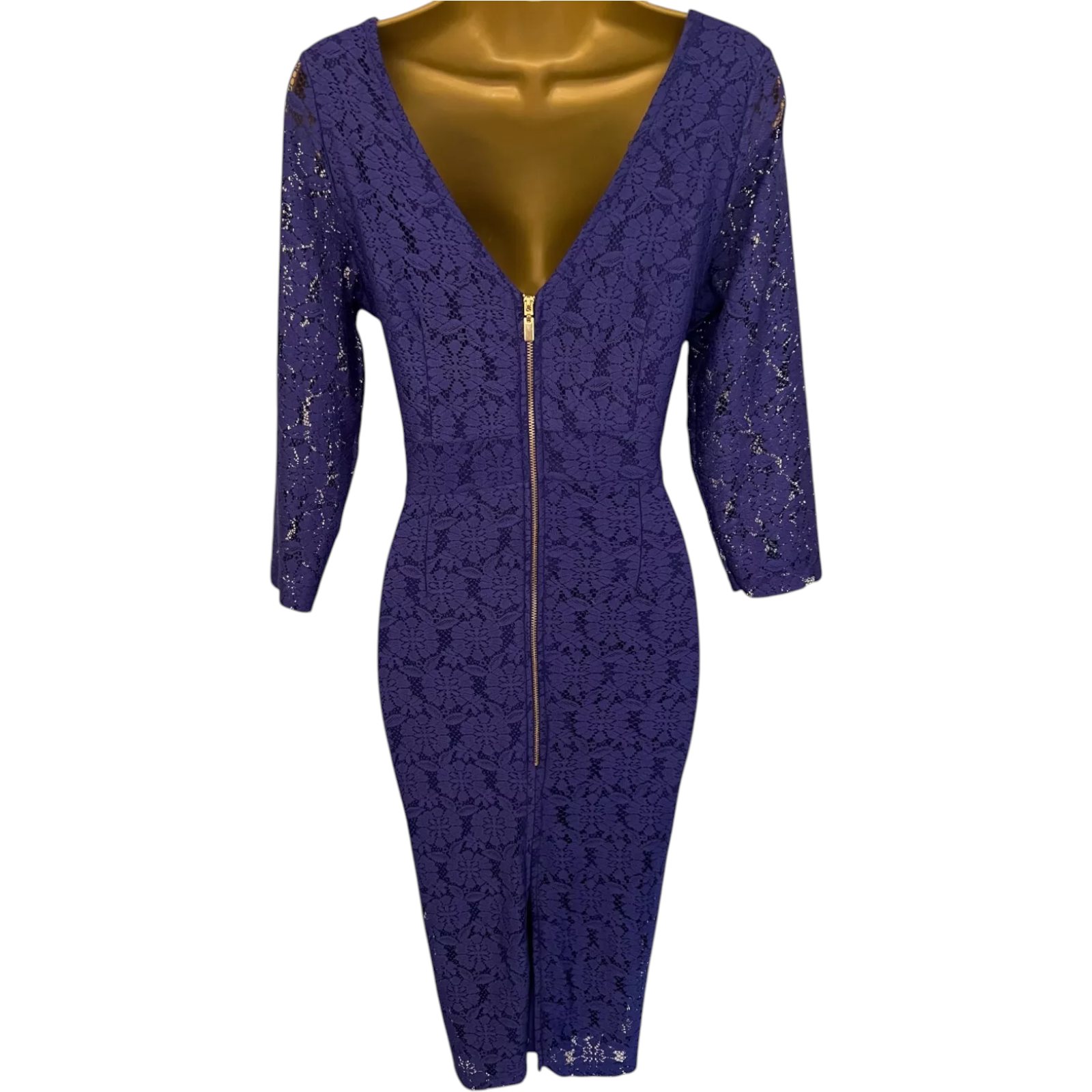 Dorothy Perkins Purple Lace Midi Occasion Dress UK 14