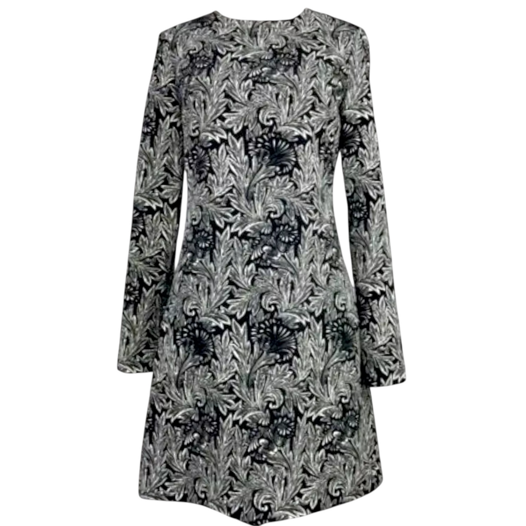 Zara Black & White Floral Shift Dress UK 14