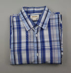 Diesel Men's Blue Check Plaid Shirt Size L