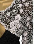 Laurence Kazar Vintage Black & White Beaded Dress 1980 UK 12