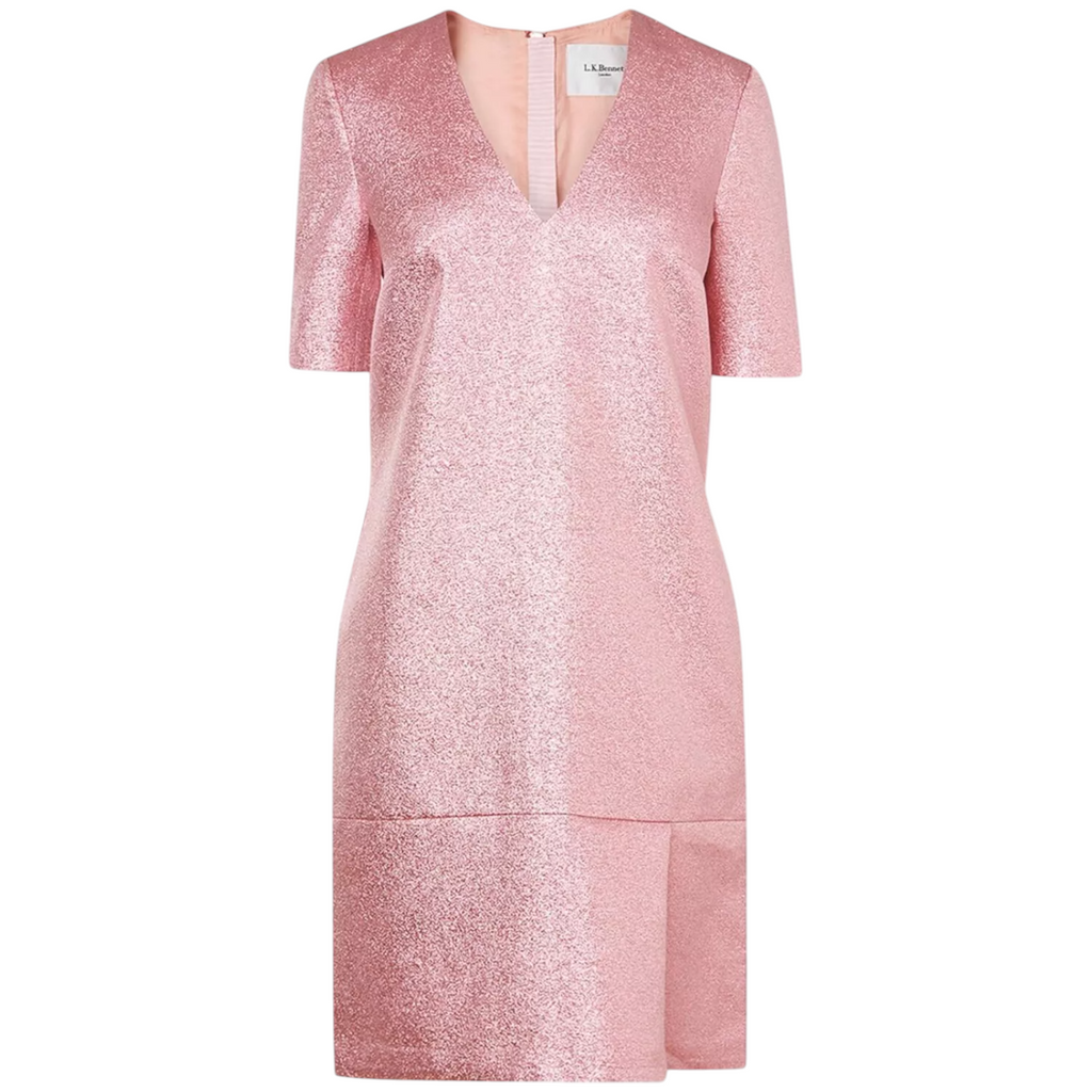 L.K. Bennett Thulani Rose Pink Sherbert Short Sleeve Tunic Dress UK 6