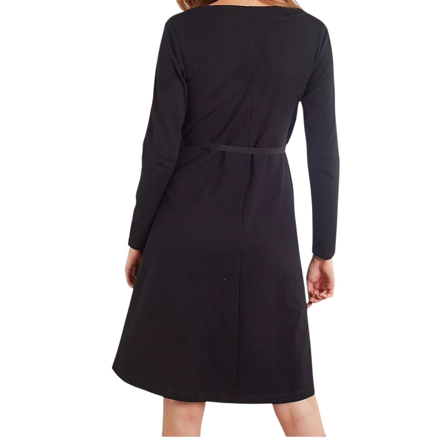 The White Company Black Ponte Wrap Dress  UK 12