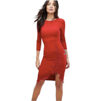 Little Mistress Red Applique V Back Dress UK 12