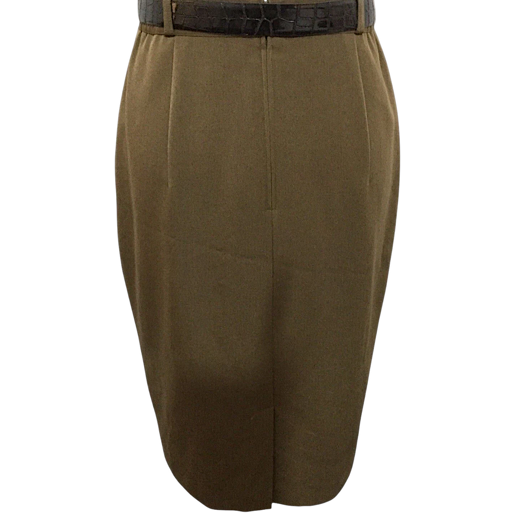 Gerry Weber Dark Khaki Mock Croc Belt Skirt UK 10