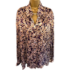 Charles Gray Vintage Purple Gold Floral Silky Blouse UK 20
