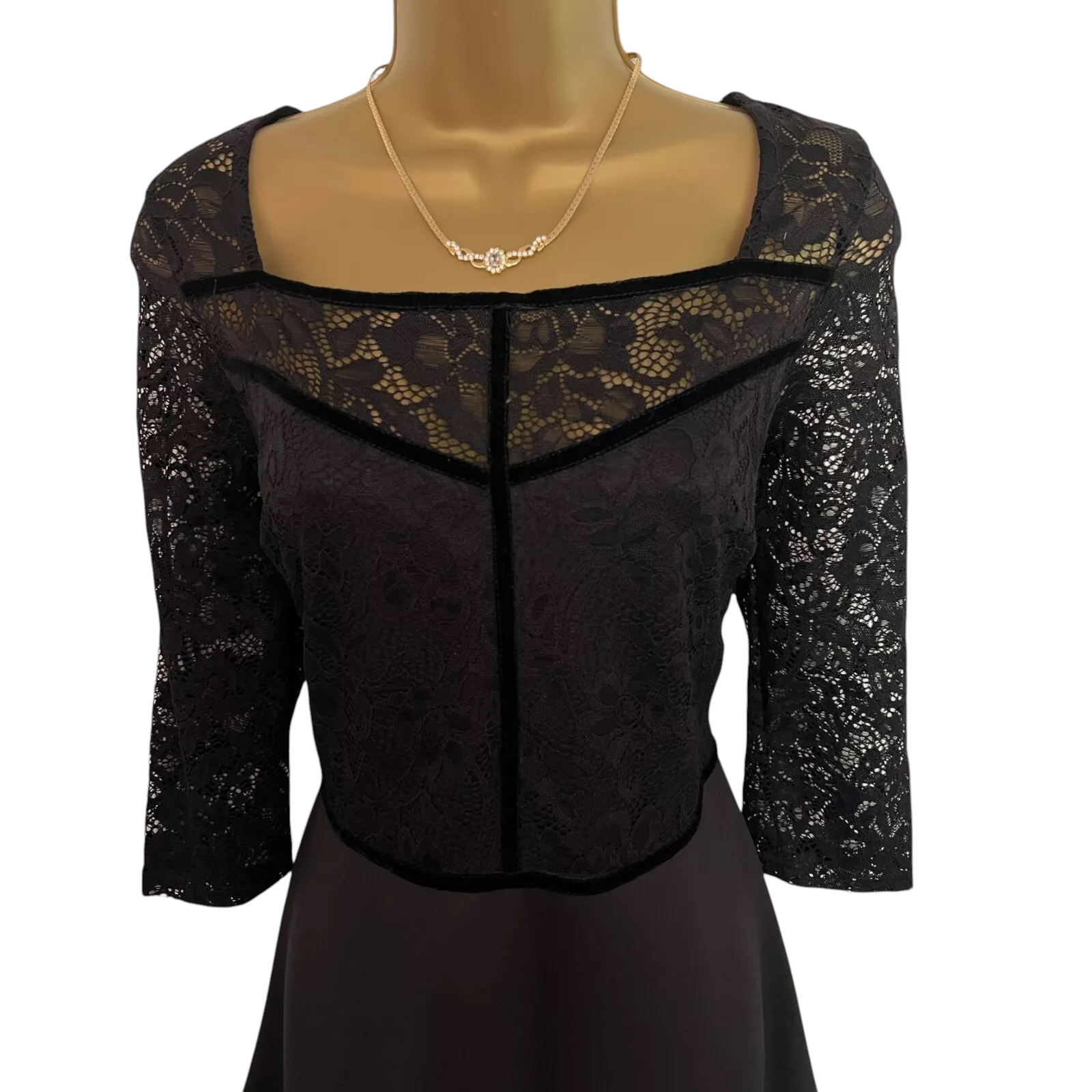 Dorothy Perkins Black Lace Dress UK 10