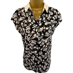 Hobbs Cream & Black Floral Sleeveless UK 10