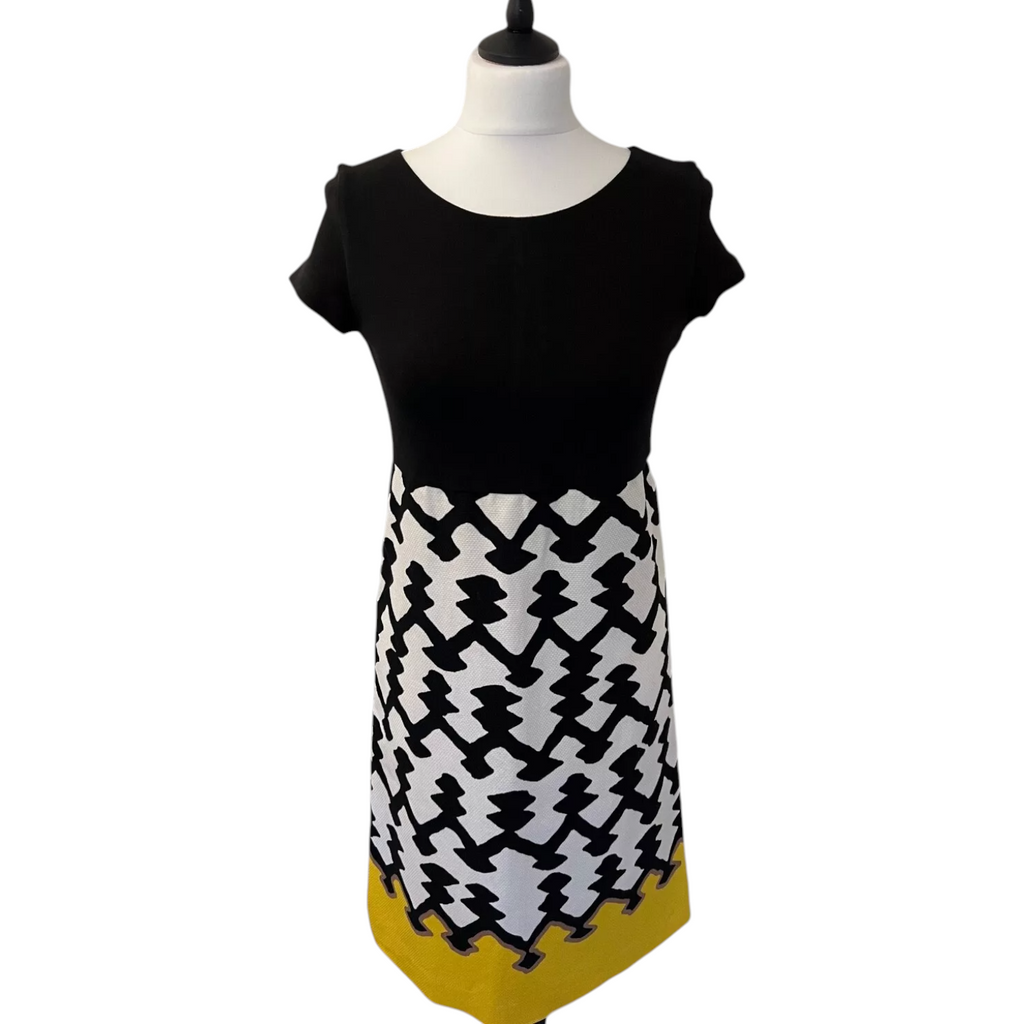 Marella Max Mara Black White Yellow Dress UK 10