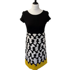 Marella Max Mara Black White Yellow Dress UK 10