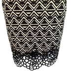 Maia Black White Geometric Cutwork Dress  UK 8