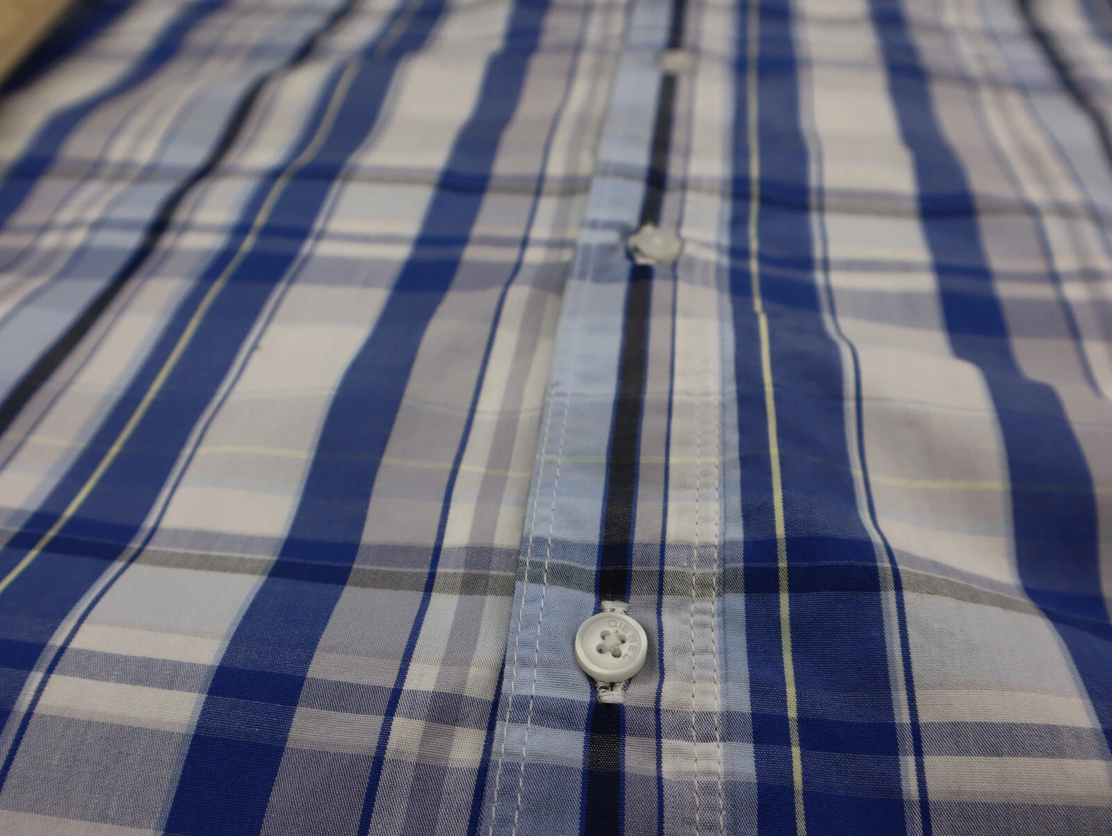 Diesel Men's Blue Check Plaid Shirt Size L