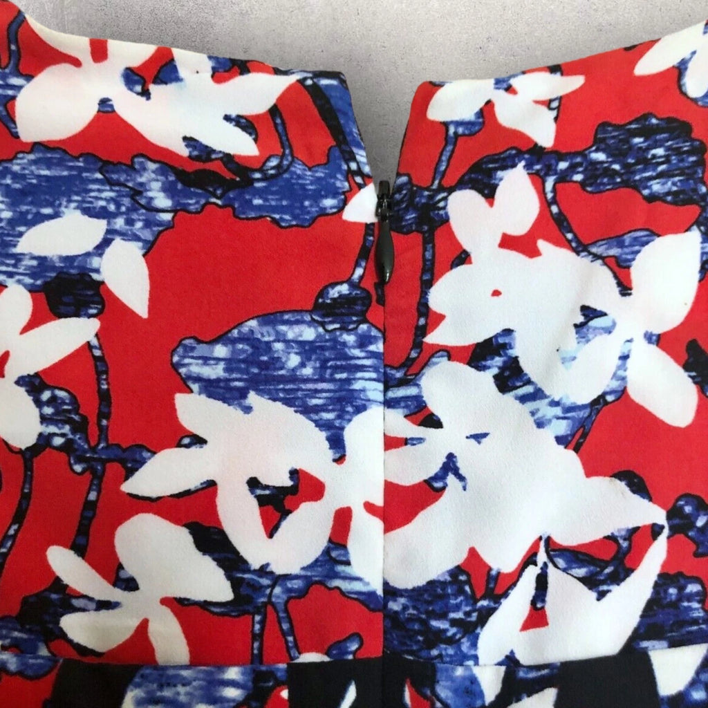 Peter Pilotto Target Red White Blue Crepe Dress UK 14