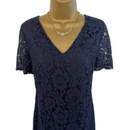 Dorothy Perkins Navy Lace Short Sleeve Dress UK 12