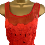 Reiss Orange Silk Organza & Chiffon Dress UK 10