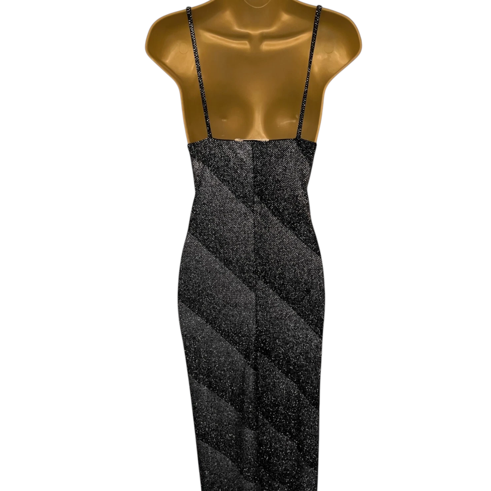 Miss Selfridge Black Silver Cowl Neck Dress UK 10