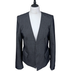 Hobbs Navy Pin Dot Open Wool Jacket UK 12