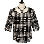 Double 11 Black & White Tweed Top UK 12/14